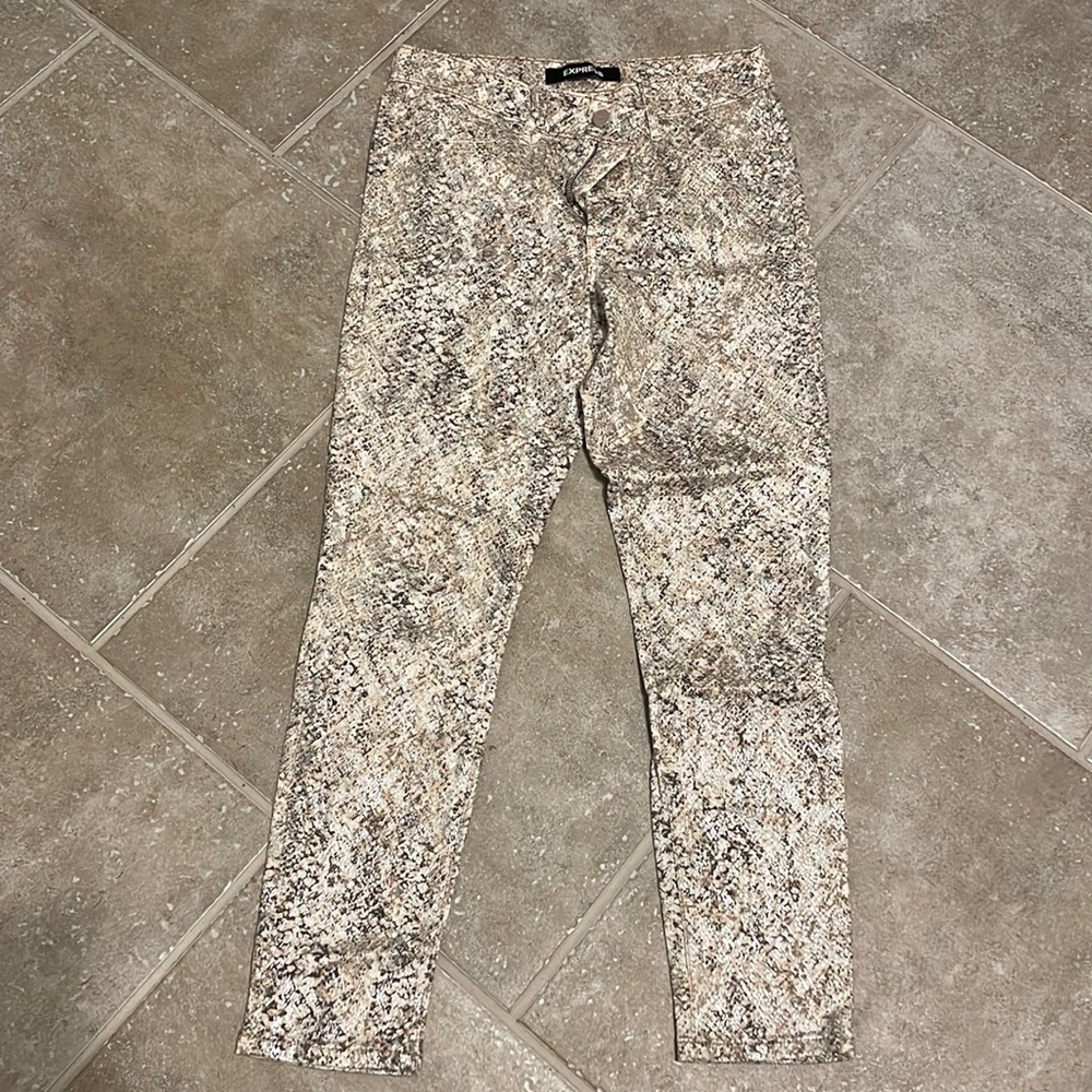Express Metallic Skinny Midrise‎ jeans animal print 6R